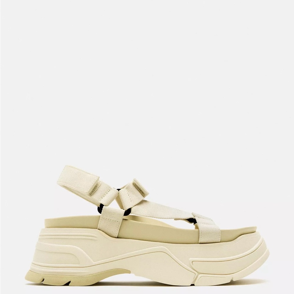 Zara Cream Chunky Sole Sandals